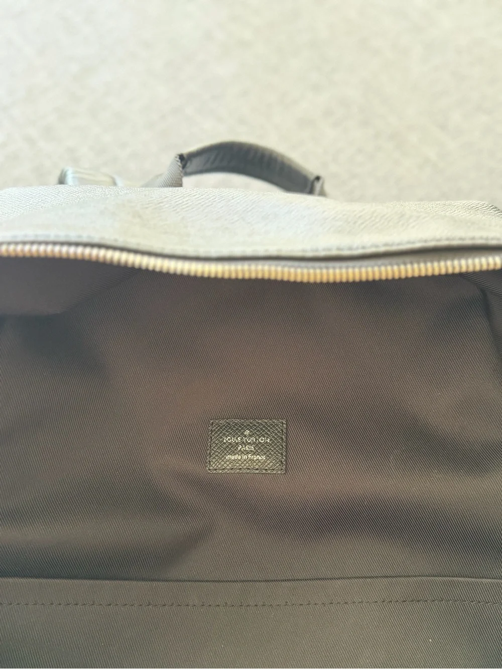 Louis Vuitton Black Leather Backpack with Silver Hardware